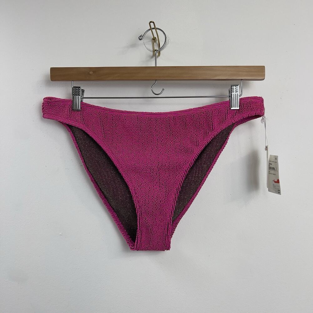 NWT GOOD AMERICAN Women Always Fits Sculpt Bikini Bottoms In Fuschia Pink 5/6